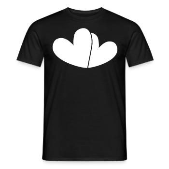 Double Coeur Blanc - T-shirt homme - noir - Devant - AI Model Male 178 light (178cm)