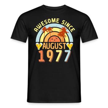 August 1977 Retro - Männer T-Shirt - Schwarz - Vorne - AI Model Male 178 light (178cm)