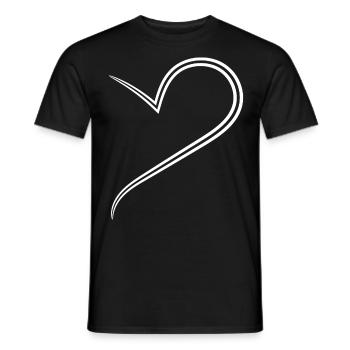 Simples Halbes Weises Herz - Männer T-Shirt - Schwarz - Vorne - AI Model Male 178 light (178cm)