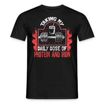 Pompes de musculation Haltères - T-shirt homme - noir - Devant - AI Model Male 178 light (178cm)