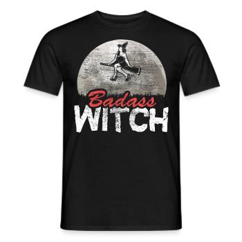 Monstre sorcière d’Halloween - T-shirt homme - noir - Devant - AI Model Male 178 light (178cm)
