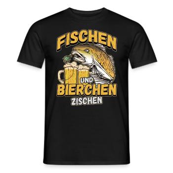 Fischen und Bierchen zischen Angeln Angler Spruch - Männer T-Shirt - Schwarz - Vorne - AI Model Male 178 light (178cm)