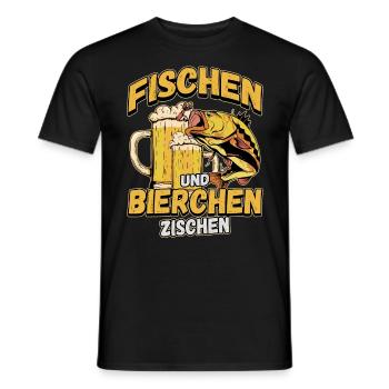 Fischen und Bierchen zischen Angeln Angler Spruch - Männer T-Shirt - Schwarz - Vorne - AI Model Male 178 light (178cm)