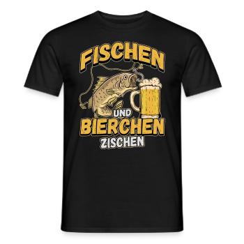 Fischen und Bierchen zischen Angeln Angler Spruch - Männer T-Shirt - Schwarz - Vorne - AI Model Male 178 light (178cm)