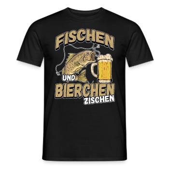 Fischen und Bierchen zischen Angeln Angler Spruch - Männer T-Shirt - Schwarz - Vorne - AI Model Male 178 light (178cm)