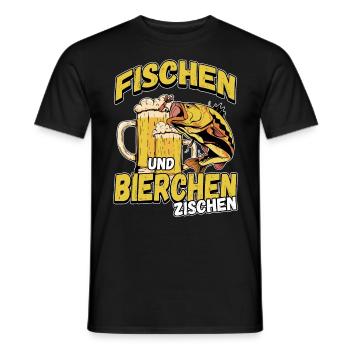 Fischen und Bierchen zischen Angeln Angler Spruch - Männer T-Shirt - Schwarz - Vorne - AI Model Male 178 light (178cm)