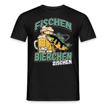 Fischen und Bierchen zischen Angeln Angler Spruch - Männer T-Shirt - Schwarz - Vorne - AI Model Male 178 light (178cm)