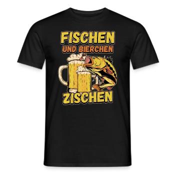 Fischen und Bierchen zischen Angeln Angler Spruch - Männer T-Shirt - Schwarz - Vorne - AI Model Male 178 light (178cm)