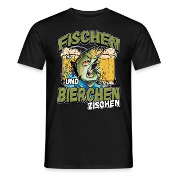 Fischen und Bierchen zischen Angeln Angler Spruch - Männer T-Shirt - Schwarz - Vorne - AI Model Male 178 light (178cm)
