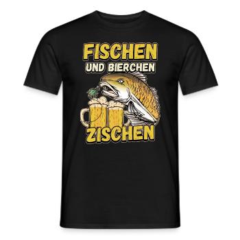 Fischen und Bierchen zischen Angeln Angler Spruch - Männer T-Shirt - Schwarz - Vorne - AI Model Male 178 light (178cm)