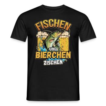 Fischen und Bierchen zischen Angeln Angler Spruch - Männer T-Shirt - Schwarz - Vorne - AI Model Male 178 light (178cm)