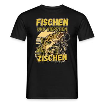 Fischen und Bierchen zischen Angeln Angler Spruch - Männer T-Shirt - Schwarz - Vorne - AI Model Male 178 light (178cm)