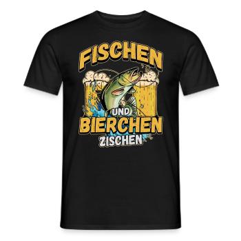 Fischen und Bierchen zischen Angeln Angler Spruch - Männer T-Shirt - Schwarz - Vorne - AI Model Male 178 light (178cm)