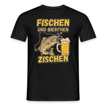 Fischen und Bierchen zischen Angeln Angler Spruch - Männer T-Shirt - Schwarz - Vorne - AI Model Male 178 light (178cm)
