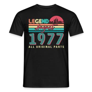 Vintage 1977 August - Männer T-Shirt - Schwarz - Vorne - AI Model Male 178 light (178cm)