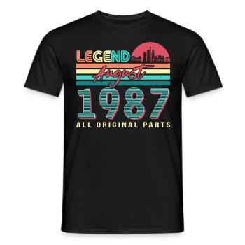 Baujahr 1987 Im August - Männer T-Shirt - Schwarz - Vorne - AI Model Male 178 light (178cm)