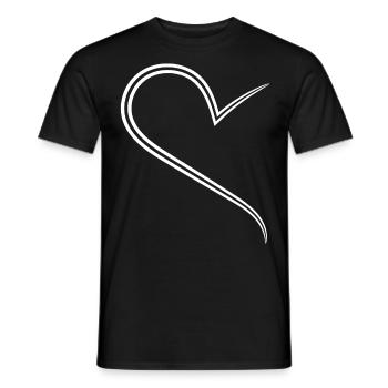 Simples Halbes Herz Weise - Männer T-Shirt - Schwarz - Vorne - AI Model Male 178 light (178cm)