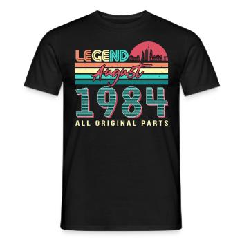 Année de construction 1984 en août - T-shirt homme - noir - Devant - AI Model Male 178 light (178cm)