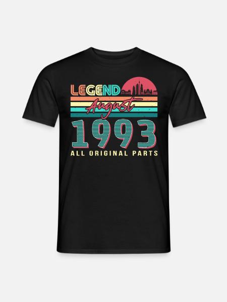 Né en août 1993 - T-shirt homme - noir