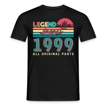 Salutations d’anniversaire août 1999 - T-shirt homme - noir - Devant - AI Model Male 178 light (178cm)