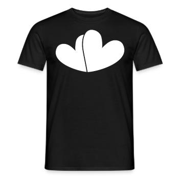 Zwei Weisse Herzen - Männer T-Shirt - Schwarz - Vorne - AI Model Male 178 light (178cm)