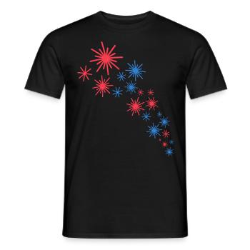 Sternenhimmel In Blau Und Rot - Männer T-Shirt - Schwarz - Vorne - AI Model Male 178 light (178cm)