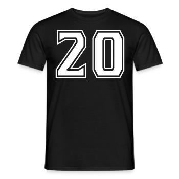 20 white design - Men's T-Shirt - black - Front - AI Model Male 178 light (178cm)