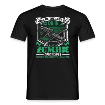 Zombie Apocalypse Games Funny Gift - Men's T-Shirt - black - Front - AI Model Male 178 light (178cm)