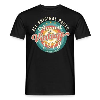 August 1978 Geschenkidee - Männer T-Shirt - Schwarz - Vorne - AI Model Male 178 light (178cm)
