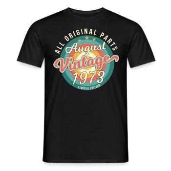 1973 August Retro - Men's T-Shirt - black - Front - AI Model Male 178 light (178cm)