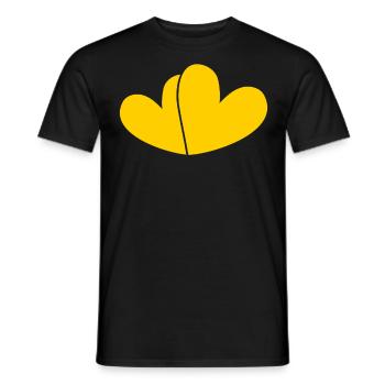 Two Yellow Hearts - Men's T-Shirt - black - Front - AI Model Male 178 light (178cm)