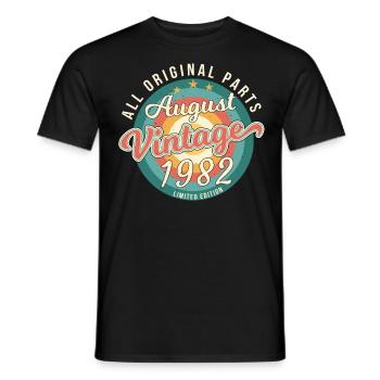40e anniversaire août 1982 - T-shirt homme - noir - Devant - AI Model Male 178 light (178cm)