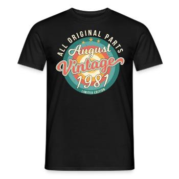 Baujahr 1981 Im August - Männer T-Shirt - Schwarz - Vorne - AI Model Male 178 light (178cm)