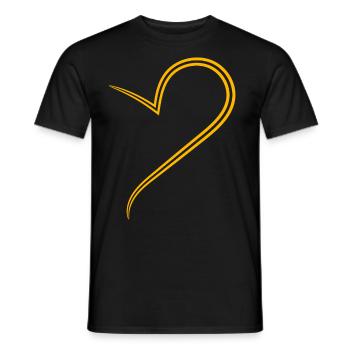 Simpeles Halbes Gelbes Herz - Männer T-Shirt - Schwarz - Vorne - AI Model Male 178 light (178cm)