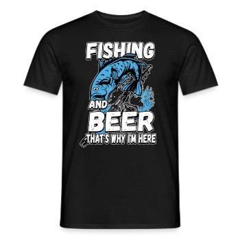 Fishing and beer that's why I'm here Fischer saying - Men's T-Shirt - black - Front - AI Model Male 178 light (178cm)