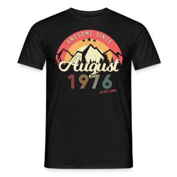 Geboren 1976 Im August - Männer T-Shirt - Schwarz - Vorne - AI Model Male 178 light (178cm)