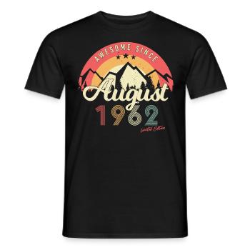 1962 In August 60th birthday - Men's T-Shirt - black - Front - AI Model Male 178 light (178cm)