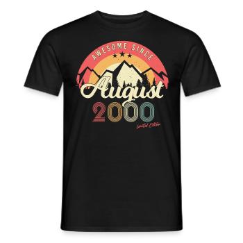 Geburtstagsgruss August 2000 - Männer T-Shirt - Schwarz - Vorne - AI Model Male 178 light (178cm)