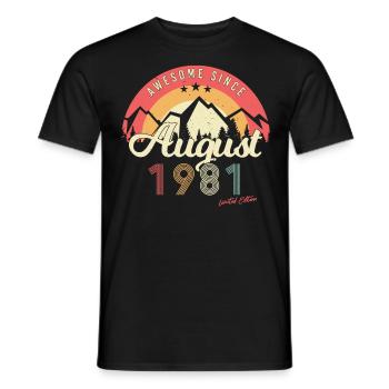August 1981 Limitierte Edition - Männer T-Shirt - Schwarz - Vorne - AI Model Male 178 light (178cm)
