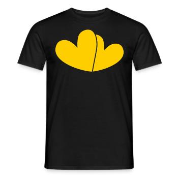 Two Yellow Hearts - Men's T-Shirt - black - Front - AI Model Male 178 light (178cm)