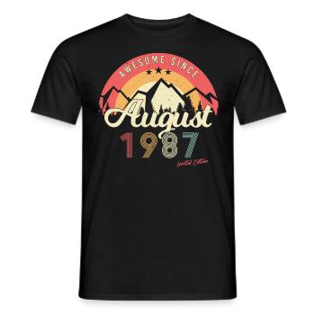 Baujahr Im August 1987 - Männer T-Shirt - Schwarz - Vorne - AI Model Male 178 light (178cm)