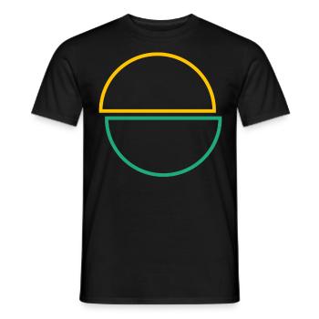 Half Circles Yellow And Green Design - Men's T-Shirt - black - Front - AI Model Male 178 light (178cm)