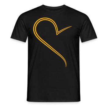 Halbes Gelbes Herz Simples Design - Männer T-Shirt - Schwarz - Vorne - AI Model Male 178 light (178cm)