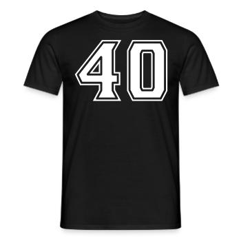 Numéro 40 Blanc - T-shirt homme - noir - Devant - AI Model Male 178 light (178cm)
