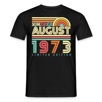 1973 Im August Geschenkidee - Männer T-Shirt - Schwarz - Vorne - AI Model Male 178 light (178cm)