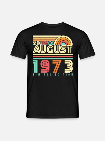 1973 Im August Geschenkidee - Männer T-Shirt - Schwarz