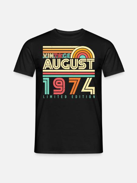 1974 In August gift idea - Men's T-Shirt - black