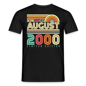 Geboren Im August 2000 - Männer T-Shirt - Schwarz - Vorne - AI Model Male 178 light (178cm)