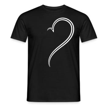 Simple Half Heart Way - Men's T-Shirt - black - Front - AI Model Male 178 light (178cm)
