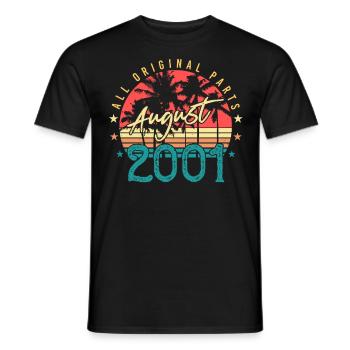 Mois de naissance Août 2001 - T-shirt homme - noir - Devant - AI Model Male 178 light (178cm)